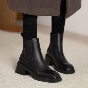 Boots |  Womens Block Heel Chelsea Boots Boots Black