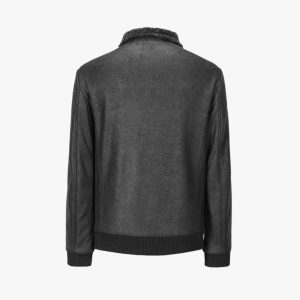 Coats & Jackets |  Mens Borg Collar Faux Suede Jacket Clothing Black