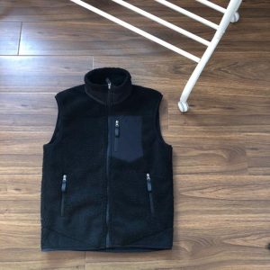 Coats & Jackets |  Mens Chest Pocket Fleece Vest Clothing Black