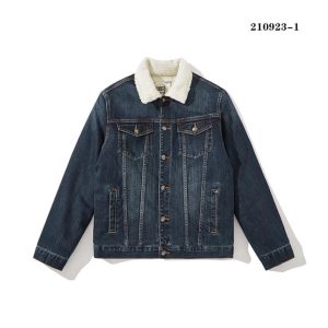 Coats & Jackets |  Mens Fleece Collar Denim Trucker Jacket Clothing Blue