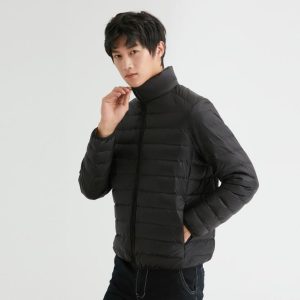 Coats & Jackets |  Mens Funnel Neck Puffer Jacket Clothing Charcoal