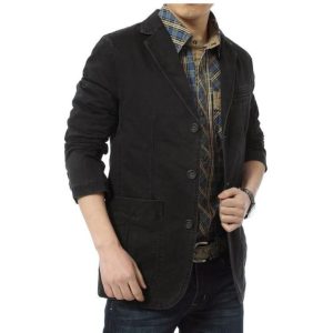 Coats & Jackets |  Mens Velvet Peak Lapel Cttn Blazer Clothing Coats & Jackets