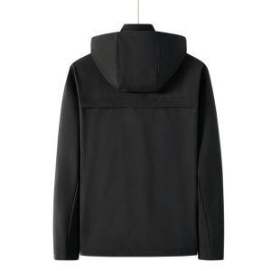 Coats & Jackets |  Mens Zip-Up Hooded Raincoat Clothing Black