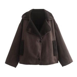 Coats & Jackets |  Womens Faux Shearling Biker Jacket Clothing Coats & Jackets