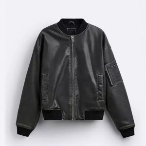 Coats & Jackets |  Womens Pu Bomber Jacket Ld44 Clothing Coats & Jackets