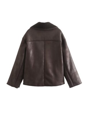 Coats & Jackets |  Womens Reversible Pu & Faux Fur Jacket Clothing Coats & Jackets