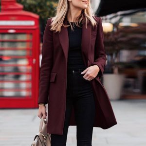 Coats & Jackets |  Womens Single-Breasted Overcoat Clothing Blush