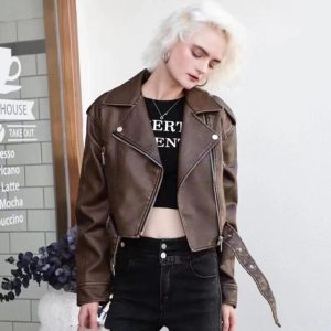 Coats & Jackets |  Womens Textured Biker Jacket Clothing Black