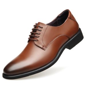 Dress Shoes |  Mens Nero Leather Lace-Up Derby Dress Shoes Dress Shoes