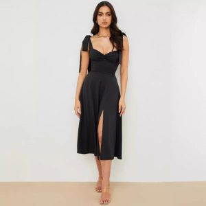 Dresses |  Womens Shoulder Tie Midi Dress Clothing Dresses