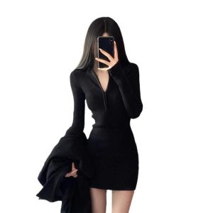 Dresses |  Womens Zip Mini Dress Ld44 Clothing Dresses