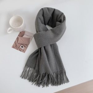 Hats, Gloves & Scarves |  Mens Tasseled Woven Scarf Accessories Gray