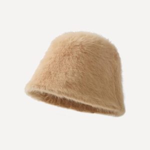 Hats, Gloves & Scarves |  Womens Faux Fur Bucket Hat Accessories Camel