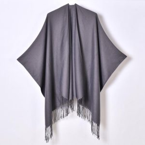 Hats, Gloves & Scarves |  Womens Hook Closure Cape Scarf Accessories Black