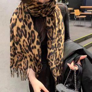 Hats, Gloves & Scarves |  Womens Leopard Brushed Skinny Scarf Accessories Brown