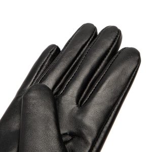 Hats, Gloves & Scarves |  Womens Repeat Motif Leather Gloves Accessories Black