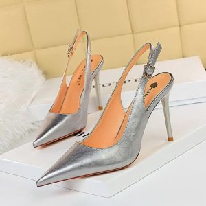 High Heels & Pumps |  Womens Catrina Laminated Nappa Leather Slingback Pump High Heels & Pumps High Heels & Pumps