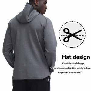 Hoodies & Sweatshirts |  Mens Textured Fleece Hoodie Clothing Charcoal