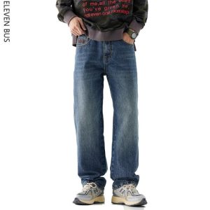 Jeans & Denim |  Mens Loose Fit Jeans Clothing Dark Blue