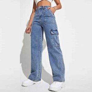 Jeans & Denim |  Womens Denim Cargo Trousers Clothing Jeans & Denim