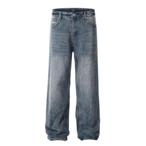 Jeans & Denim |  Womens Ez Mid Rise Relaxed Jean With Logo Embossed Clothing Jeans & Denim