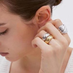 Jewellery |  Womens 3-Pack Rita Ora Ridged Stacking Rings Accessories Jewellery