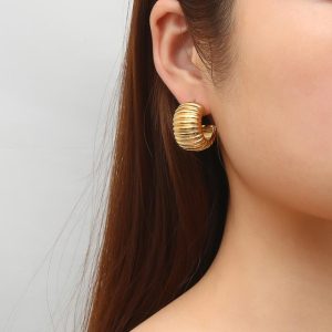 Jewellery |  Womens Ribbed Bubble Hoop Earrings Accessories Jewellery