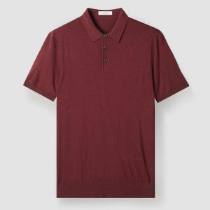 Knitwear |  Mens Damy S/S Button Polo Pure Cotton Knit Modern Fit Clothing Knitwear