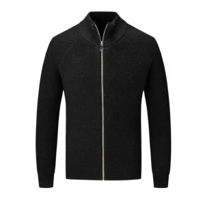 Knitwear |  Mens Inlay Knitted Pull Zip-Up Sweater Clothing Knitwear