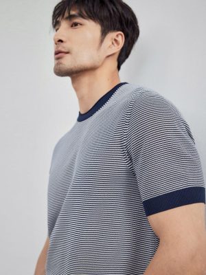 Knitwear |  Mens Short Sleeve Feeder Stripe T-Shirt Clothing Knitwear