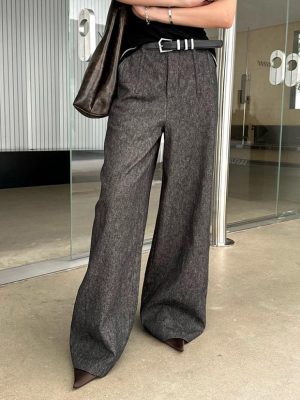 Pants |  Womens The Edit Speckled Wide Leg Pants Set Clothing Gray