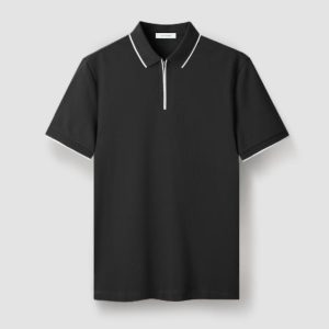 Polos |  Mens Crepe Pique Zip Neck Polo Shrt Clothing Mens