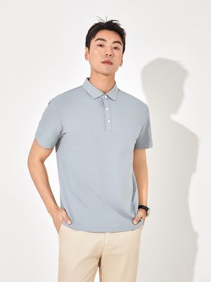 Polos |  Mens Garment Dyed Crepe Cotton Half-Sleeve Polo Clothing Mens