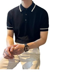 Polos |  Mens Linen Blend Knit Polo Short Sleeve Clothing Mens