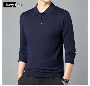 Polos |  Mens Merino Wool Button Polo Knit Clothing Mens