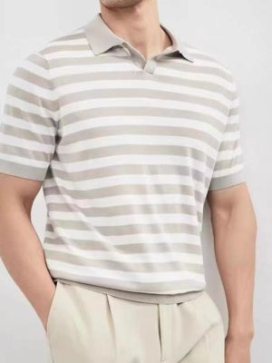 Polos |  Mens Pales Stripe Polo Clothing Mens