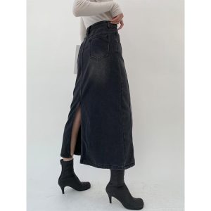 Skirts |  Womens Denim Maxi Skirt Clothing Skirts