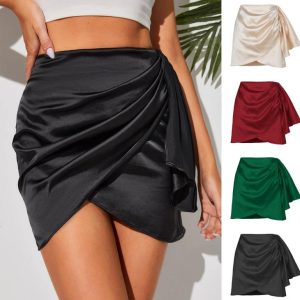 Skirts |  Womens Ruched Mini Skirt Clothing Skirts