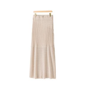 Skirts |  Womens The Edit Knitted Midi Skirt Set Clothing Camel