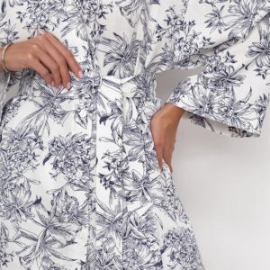 Sleepwear |  Womens Toile De Jouy Midi Robe Clothing Sleepwear