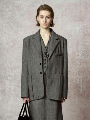 Suits & Blazers |  Womens Rita Ora Herringbone Blazer Clothing Brown