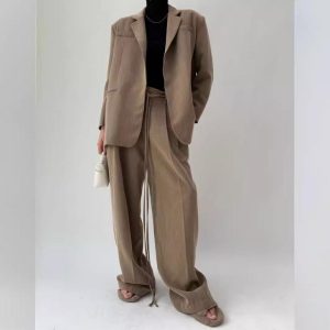 Suits & Blazers |  Womens Single-Breasted Oversized Blazer Clothing Olive