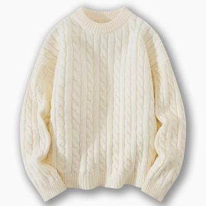 Sweaters & Cardigans |  Mens Cable Knit Sweater Clothing Brown