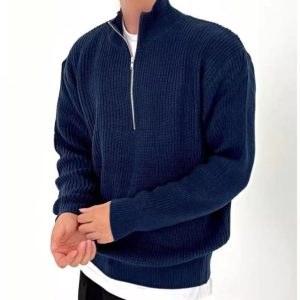 Sweaters & Cardigans |  Mens Rib-Knit Half-Zip Sweater Clothing Mens