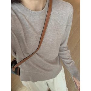 Sweaters & Cardigans |  Womens Fine Knit Crew Neck Sweater Clothing Sweaters & Cardigans