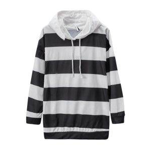 Sweaters & Cardigans |  Womens Knitted Stripe Hoodie Clothing Navy