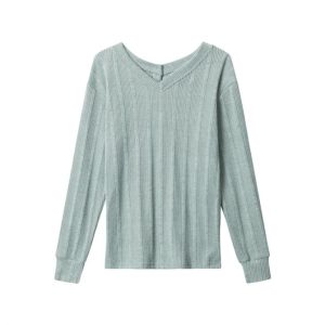 Sweaters & Cardigans |  Womens The Edit Ribbed V-Neck Sweater Clothing Stone