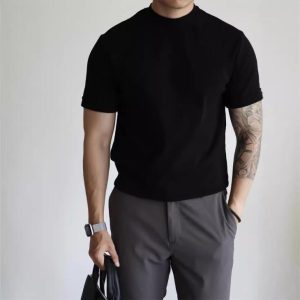 Tops & T-Shirts |  Mens Honeycomb Textured T-Shirt Clothing Mens