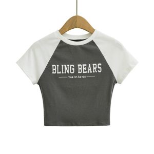 Tops & T-Shirts |  Womens Contrast Baby Tee Clothing Tops & T-Shirts