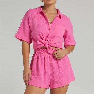 Tops & T-Shirts |  Womens Crinkle Short Sleeve Shirt Clothing Tops & T-Shirts